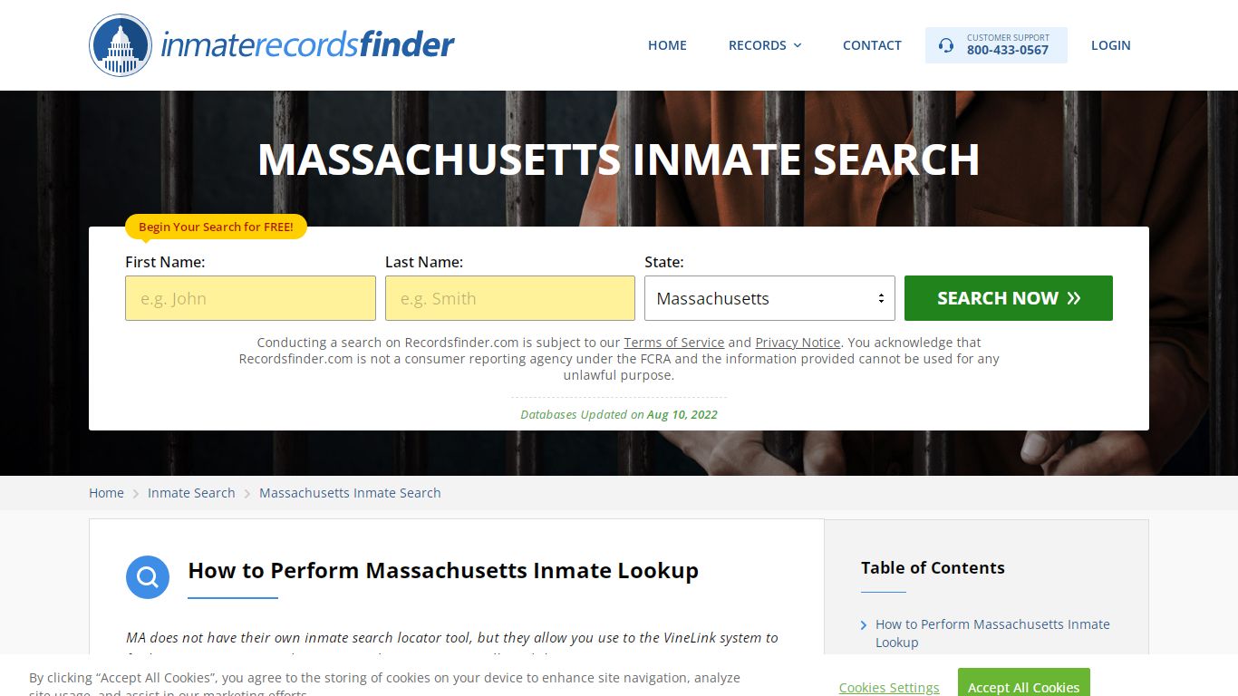 Massachusetts Inmate Search - Jail & Prison Records Online